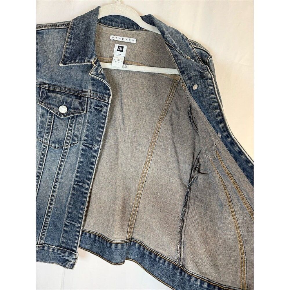 GAP Jacket Womens Size S Blue Stretch Denim Trucker Button Front Pockets - Picture 5 of 13